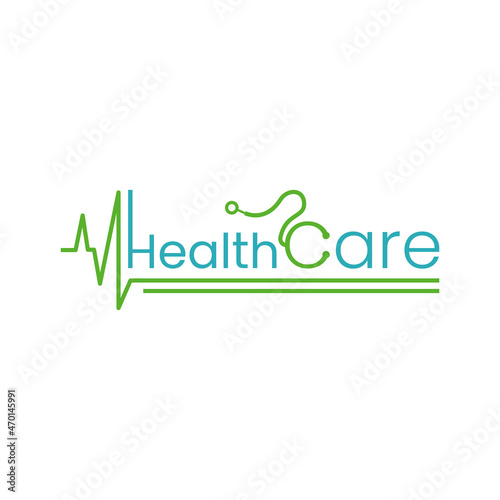 Medical logo icon vector template. Medical logo with letter C symbol as stethoscope and heartbeat line in simple modern lettering.