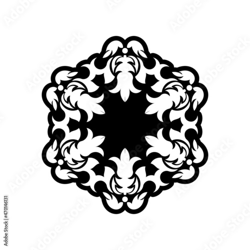 Simple Mandala Shape for Coloring. Vector Mandala. Floral. Flower. Oriental. Book Page. Outline.