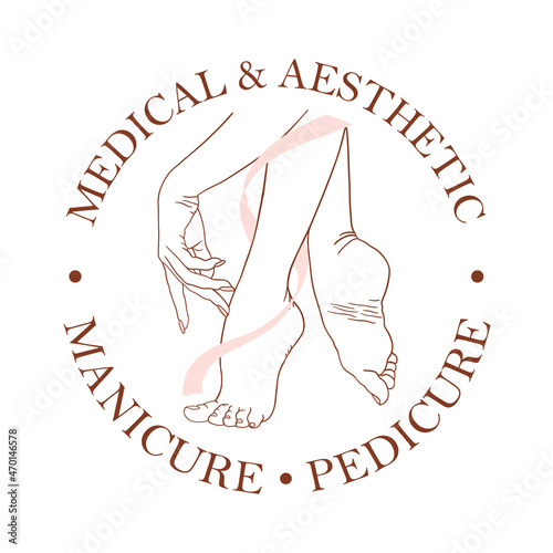 logo nail master, manicurist, manicure, pedicure, business card, simple stylish icons for spa beauty salons, foot care