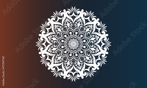 luxury Indian mandala design ornamental beautiful background in historical traditional Muslim and Indian style vector Template.