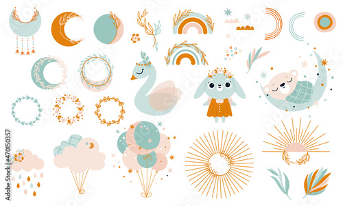 Set of boho style baby