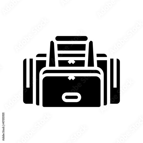camp bag glyph icon vector. camp bag sign. isolated contour symbol black illustration