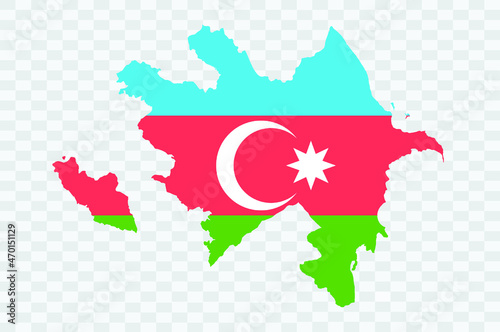 Azerbaijan Map country Color on Backgound png