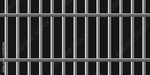Jail prison background. Metal grates of jailhouse vector background. Prisoner grate on dark backdrop illustration.