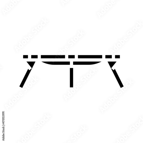 sleeping cot glyph icon vector. sleeping cot sign. isolated contour symbol black illustration