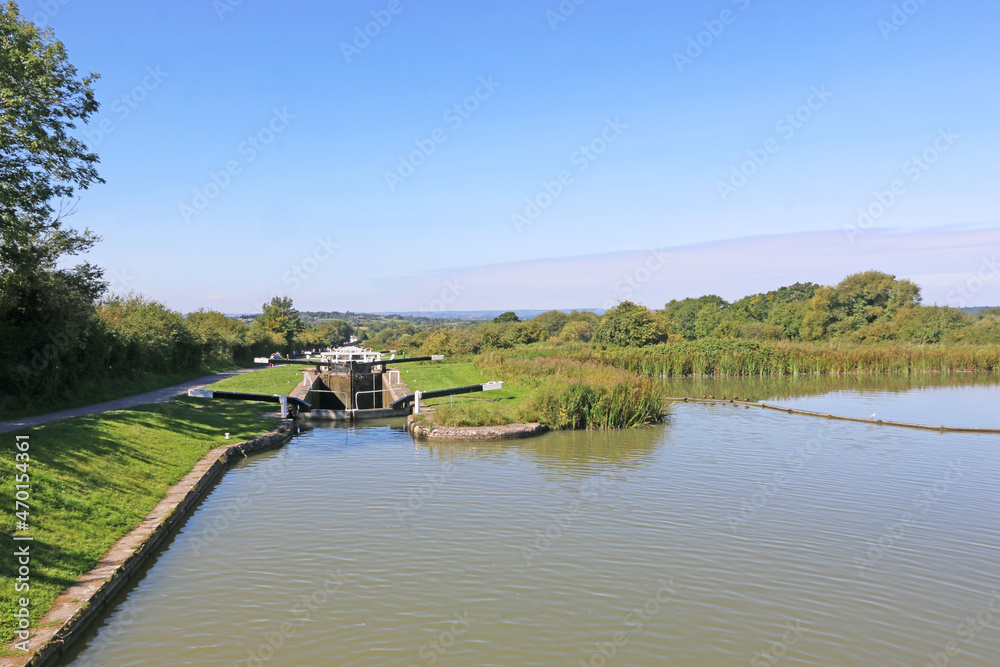 Fototapeta premium Caen Hill canal lock, Devizes, England 
