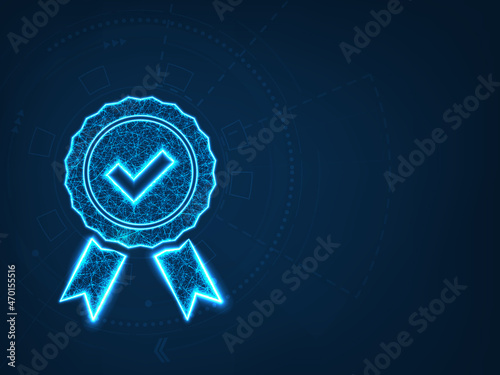 2d illustration Approved or Certified Medal Icon