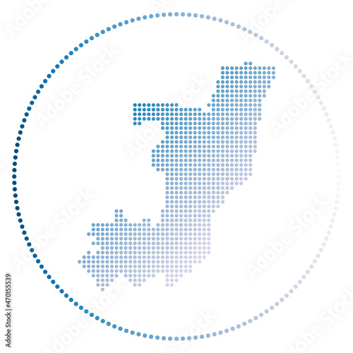 Congo digital badge. Dotted style map of Congo in circle. Tech icon of the country with gradiented dots. Stylish vector illustration.