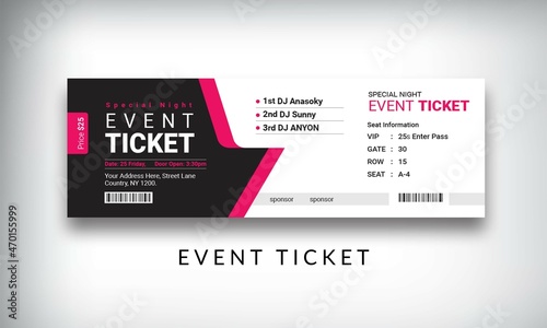Event Ticket template vector design