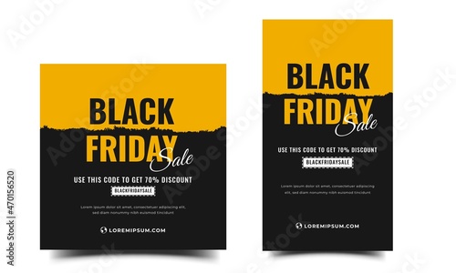 Black Friday sale promotion social media post template design.