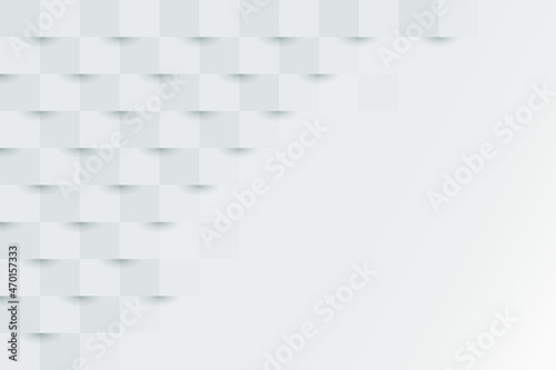Abstract white background with blank space for design. Square template with white and grey color use for web site and banner design. Business presentation and powerpoint for show case. © Bridgman