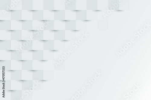 Abstract white background with blank space for design. Square template with white and grey color use for web site and banner design. Business presentation and powerpoint for show case.