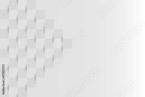 Abstract white background with blank space for design. Square template with white and grey color use for web site and banner design. Business presentation and powerpoint for show case.