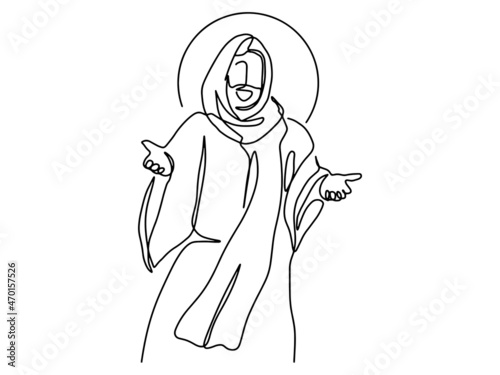 Continuous line drawing of Jesus Christ vector illustration Testament
Bible