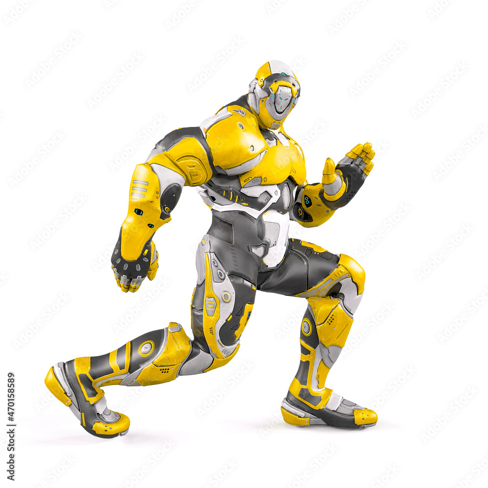 future soldier is dancing on white background future soldier is dancing on white background