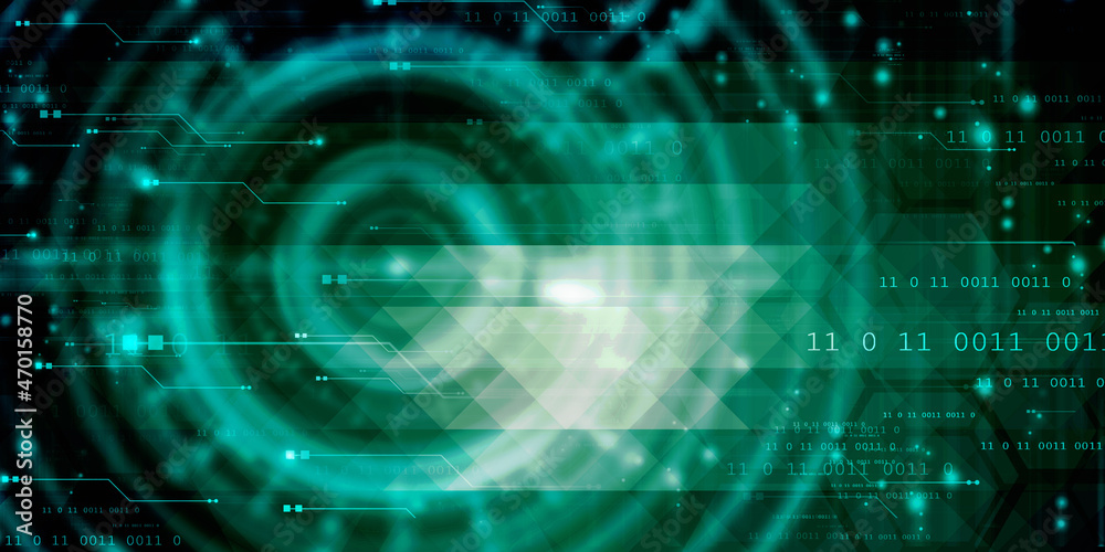Fototapeta premium 2d illustration Abstract futuristic electronic circuit technology background