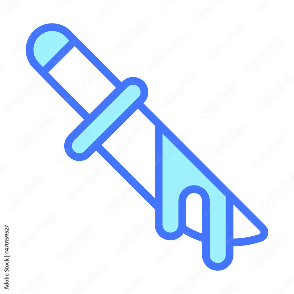 Halloween, knife vector blue outline icon. Halloween, knife vector blue outline icon.