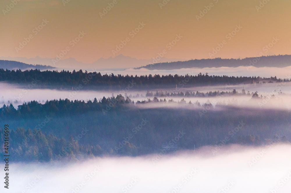 Naklejka premium sunrise in the mountains