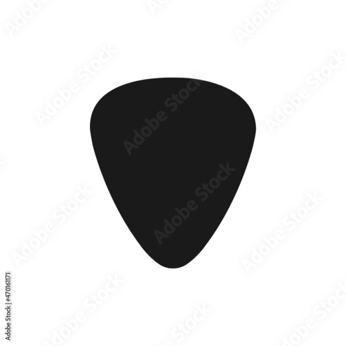Guitar pick vector icon. Hand drawn guitar pick. Isolated vector illustration. Sound symbol.