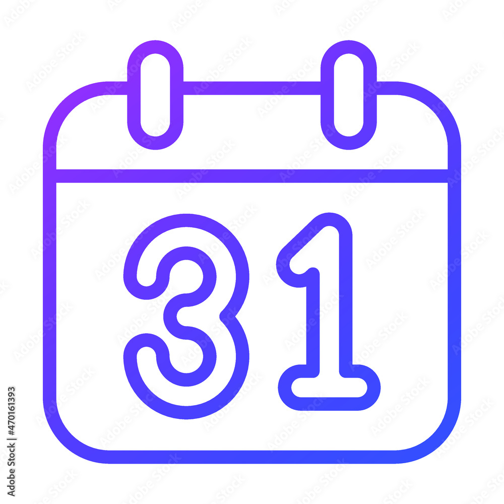  calendar, date vector outline icon.