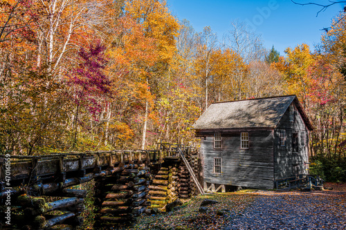 Mingus Mill in the autumn forest photo