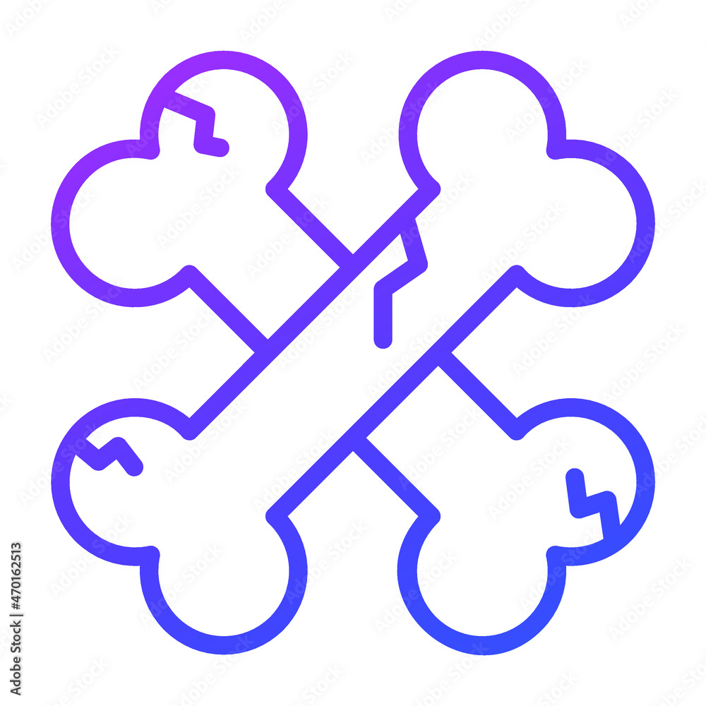 Halloween, bones vector outline icon. Halloween, bones vector outline icon.