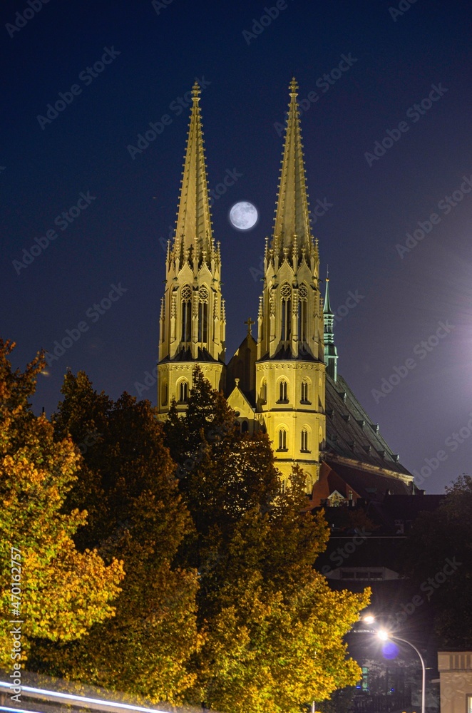 Fototapeta premium cathedral of st peter and paul in night