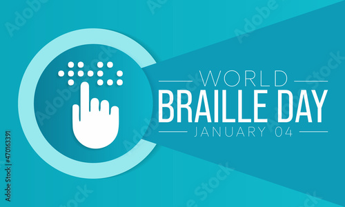 World Braille day is observed every year on January 4. Vector illustration