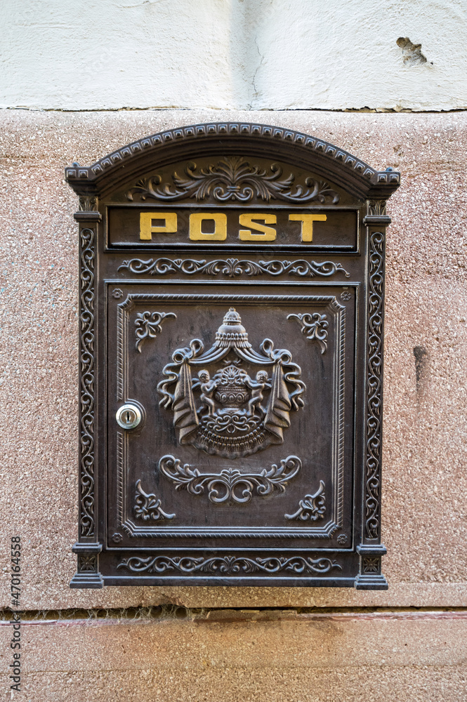 Post box on the wall of the old house in Budapest Post box on the wall of the old house in Budapest