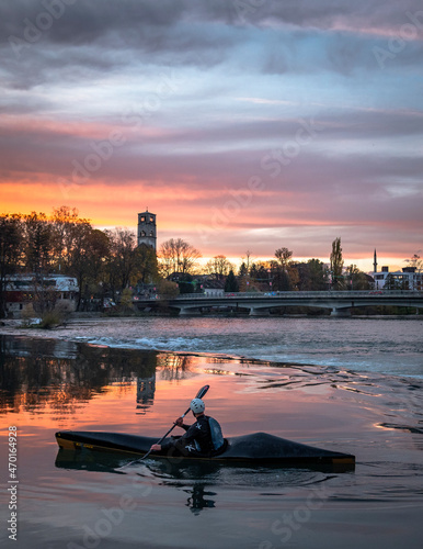 sunset over the river