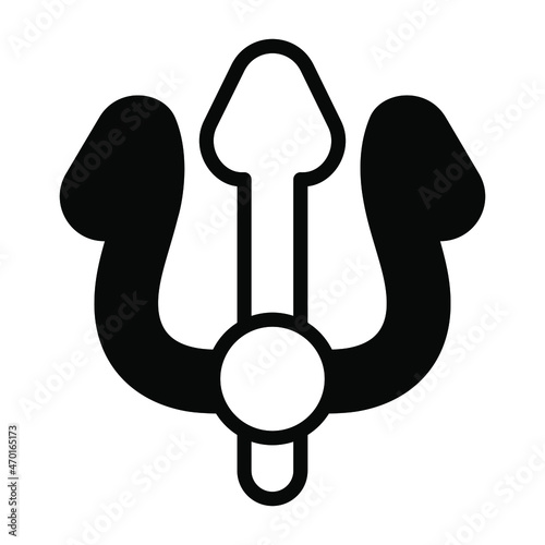 trisula vector black filled outline icon.