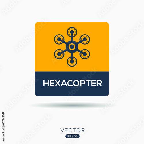 Creative (Hex copter) Icon ,Vector sign.