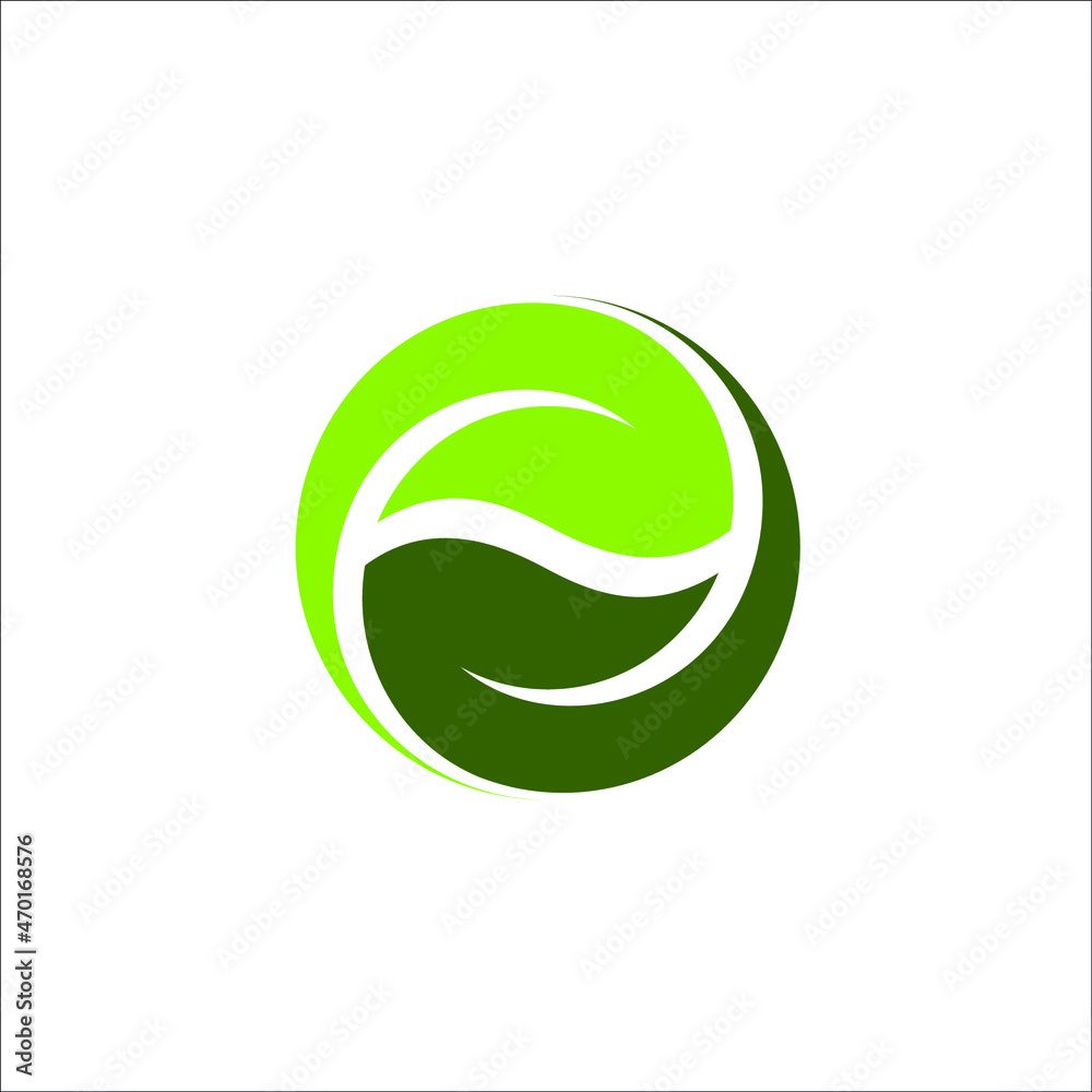 Initial letter E with unique leaf shape, logo, vector, template, illustration Initial letter E with unique leaf shape, logo, vector, template, illustration