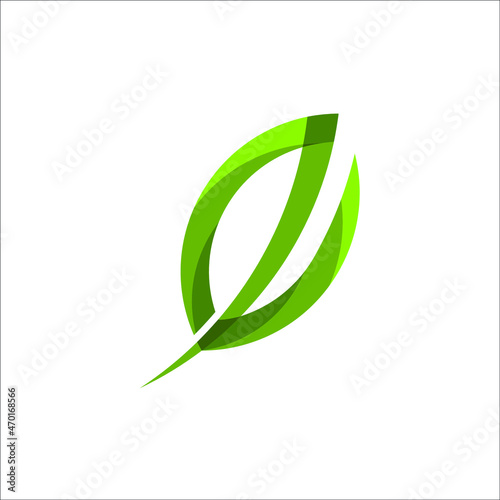 Initial letter E with unique leaf shape, logo, vector, template, illustration