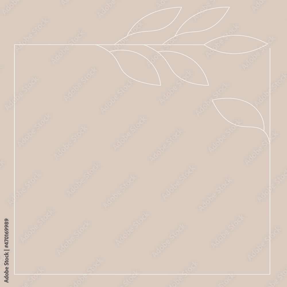 light line on beige background, frame with floral ornament, social media publication template, postcard, poster, place for text, exquisite decoration, vector illustration light line on beige background, frame with floral ornament, social media publication template, postcard, poster, place for text, exquisite decoration, vector illustration
