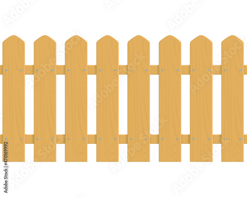 Brown wooden fence isolated on a white background