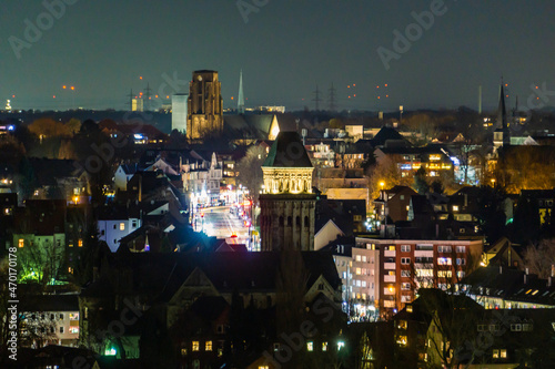View from above on the lights of Gelsenkirchen Buer at night  photo