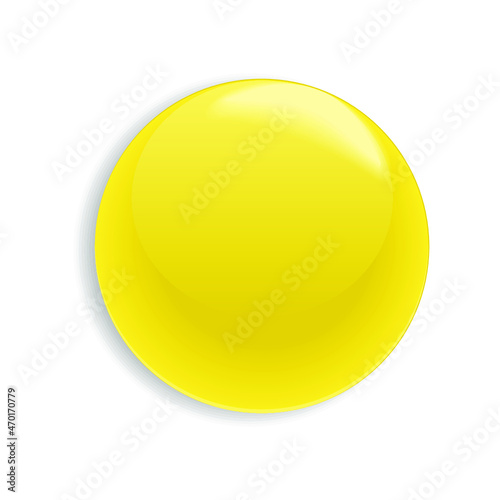 Yellow blank badge isolated on a white background