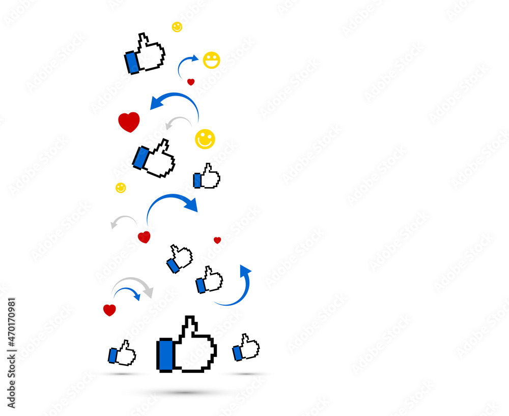 icone, mi piace, consenso, social network, condivisioni