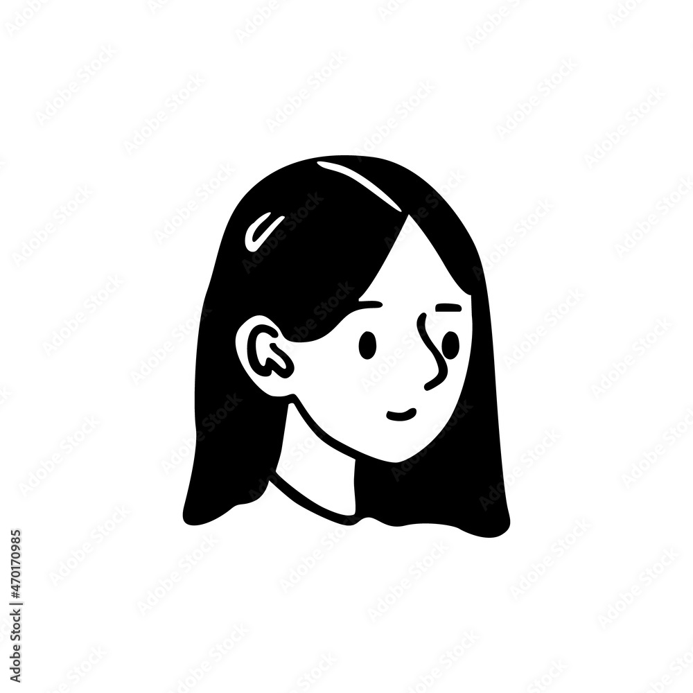 Black silhouette girl design vector Black silhouette girl design vector