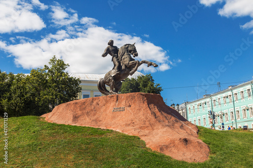 Monument to the national hero Yevpatiy Kolovrat on the Postal Square. Ryazan, Russia photo