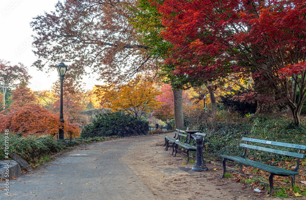 Gapstow Bridge in Central Park autumn