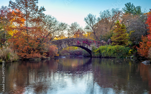 Gapstow Bridge in Central Park autumn © John Anderson
