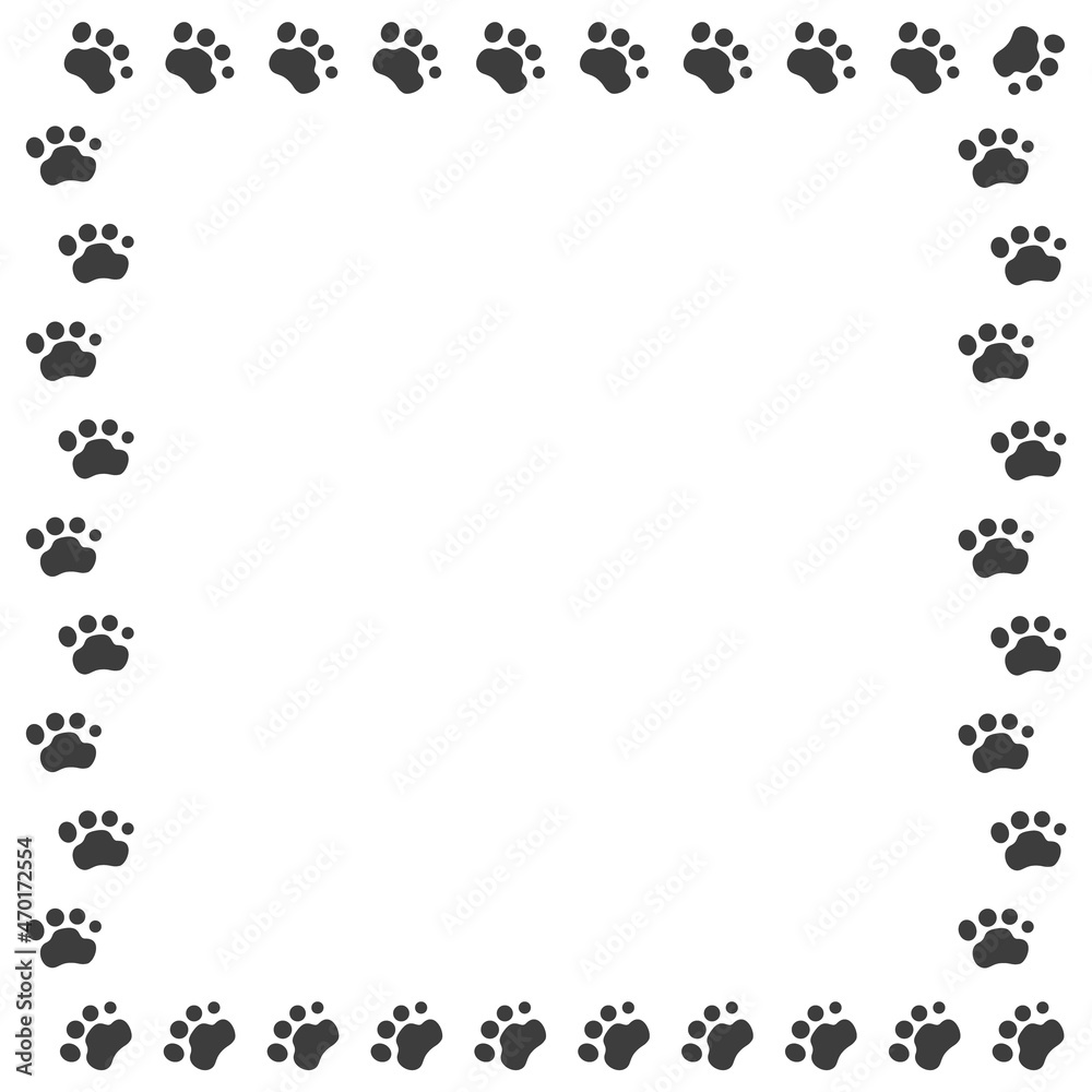 Obraz premium Gray frame depicting dog footprints