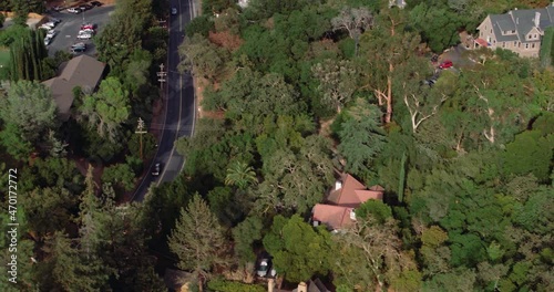 Aerial view of houses and stanford university in Palo Alto, Silicon Valley photo