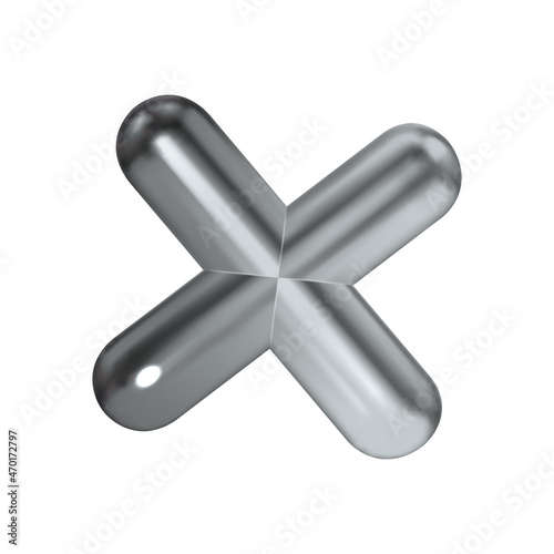 Silver 3D Cross Composition