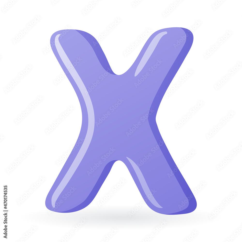 Vector isolated template cartoon letter X of the English alphabet. Vector isolated template cartoon letter X of the English alphabet.