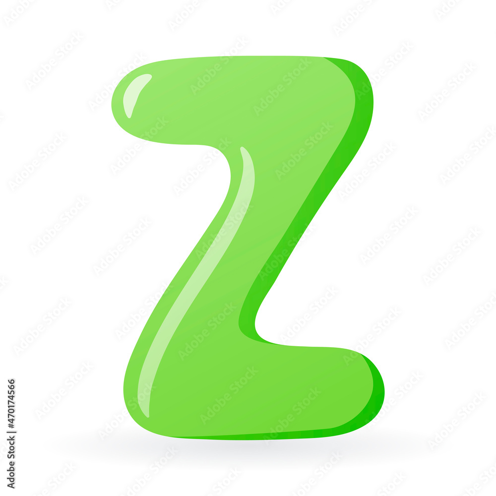 Vector isolated template cartoon letter Z of the English alphabet. Vector isolated template cartoon letter Z of the English alphabet.