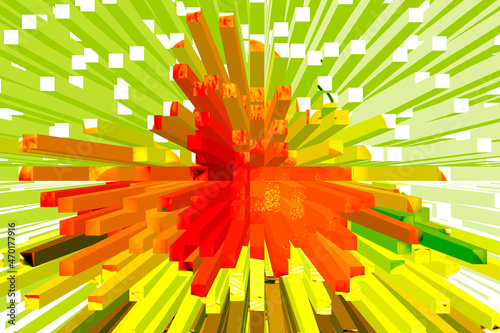 Yellow And Red Color 3D Illustration Extrude Effect Backdrop Design