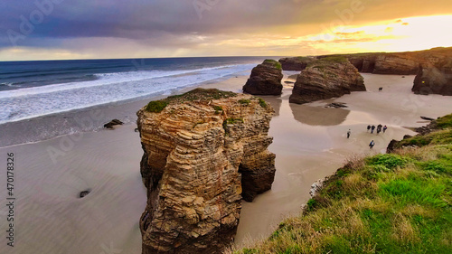 Beach of the Cathedrals in Ribadeo, Lugo province, Galicia, Spain